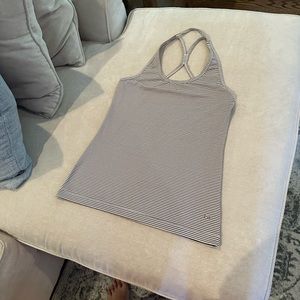 Gapfit pink and gray striped workout tank